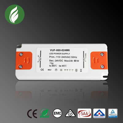 Alimentation d'énergie en plastique de C.C 60W du conducteur 24V de la classe 2 LED pour la lumière de bande de LED