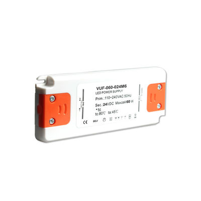 Conducteur IP20 de l'alimentation d'énergie de lumière de bande de SAA LED 60W 24V LED avec la prise