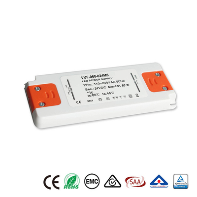 Alimentation d'énergie en plastique de C.C 60W du conducteur 24V de la classe 2 LED pour la lumière de bande de LED