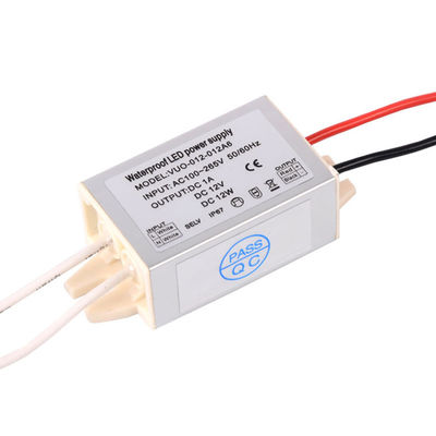 Conducteur électronique imperméable en aluminium 12v 1a 12W AC100 - 265V IP67 de LED petit