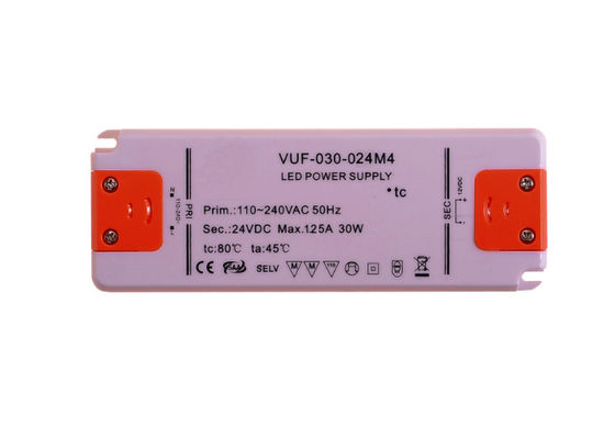 C.A. ultra mince de conducteur de 30W 1.25A LED 110V 240V à C.C 24V pour des lumières de Cabinet