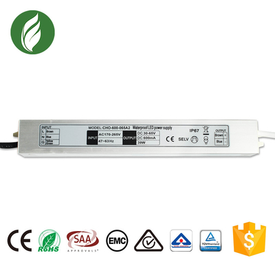 Conducteur 600mA de SAA IP67 Constant Current LED avec le logement en aluminium