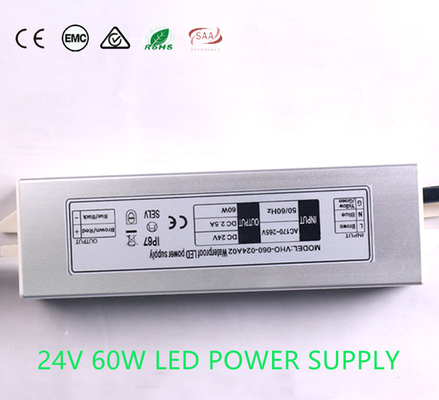 Approvisionnement d'alimentation CC 24V extérieur de ROHS 2.5A, bande calorifuge de For LED de conducteur de LED